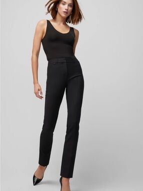 White House Black Market Black Straight-Leg Trousers